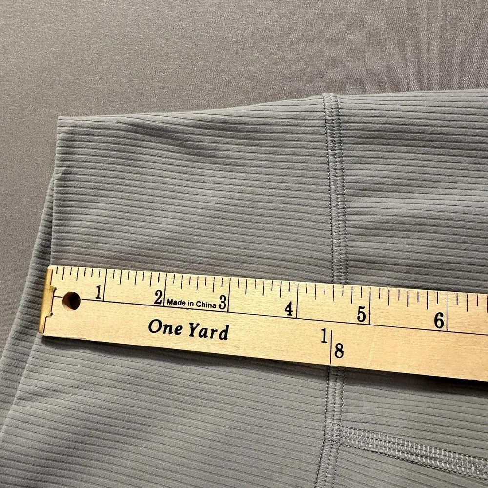 Lululemon Leggings Womens 0 Gray High Rise Ankle Ribbed Nylon Spandex Yoga Gym